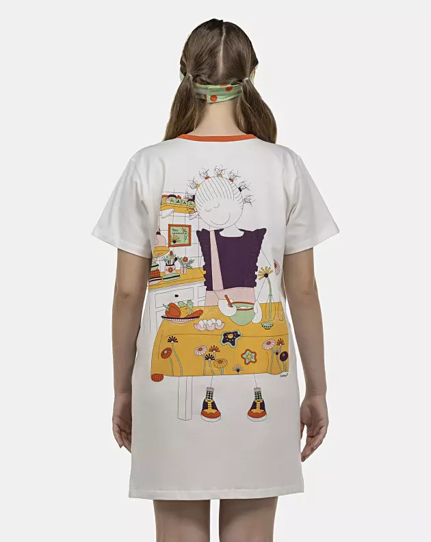 Camisão Feminino Adulto Manga Curta