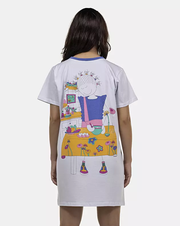 Camisão Feminino Adulto Manga Curta