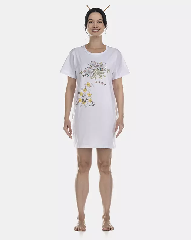 Camisão Feminino Adulto Manga Curta