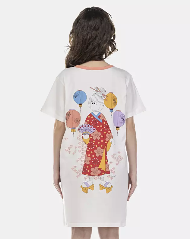 Camisão Feminino Adulto Manga Curta