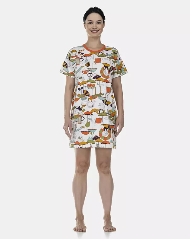 Camisão Feminino Adulto Manga Curta