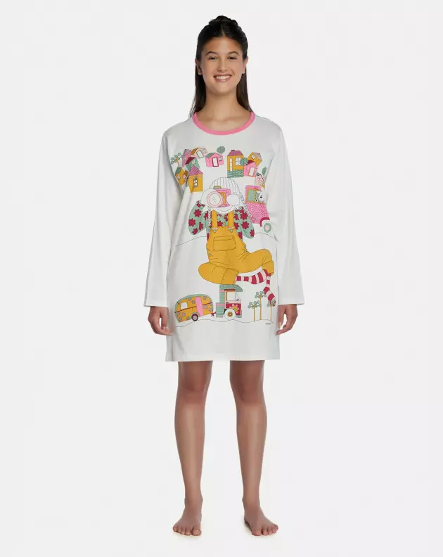 Camisão Feminino Adulto Manga Longa