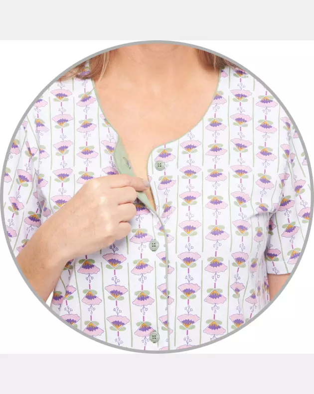 Camisola Feminino Adulto Aberta Manga Curta