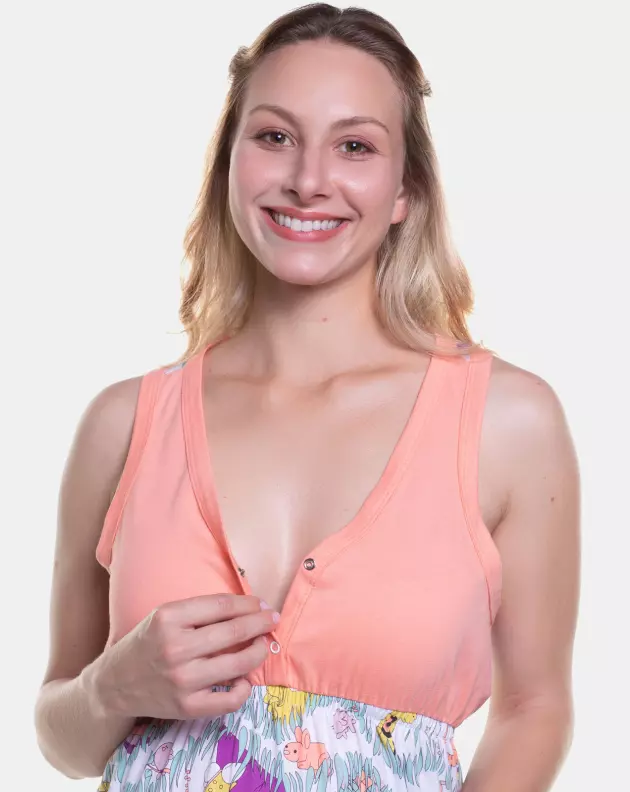 Homewear camisola gestante regata