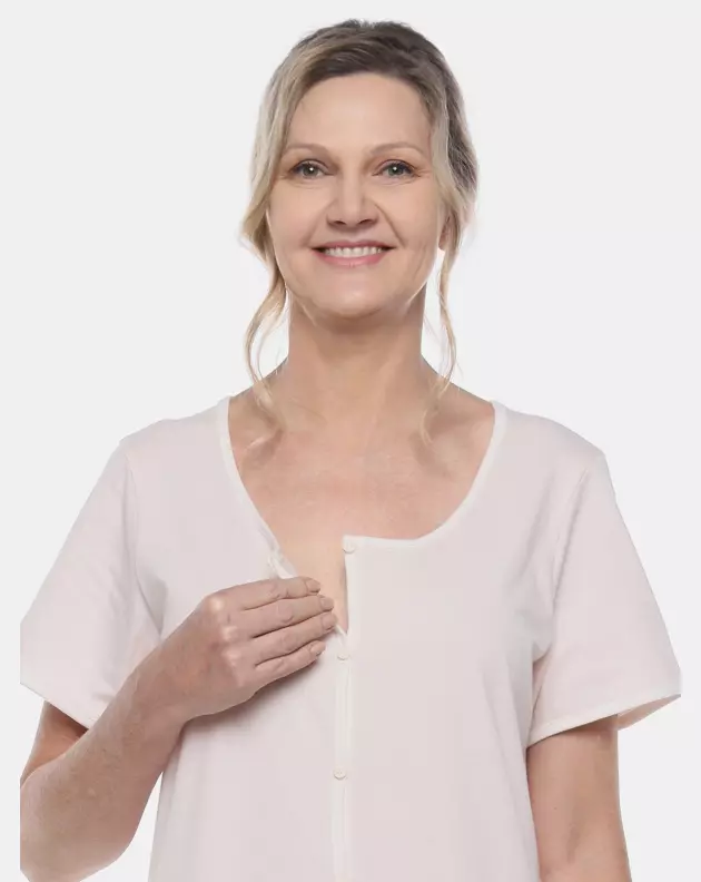 Camisola Feminina Adulto Manga Curta Aberta