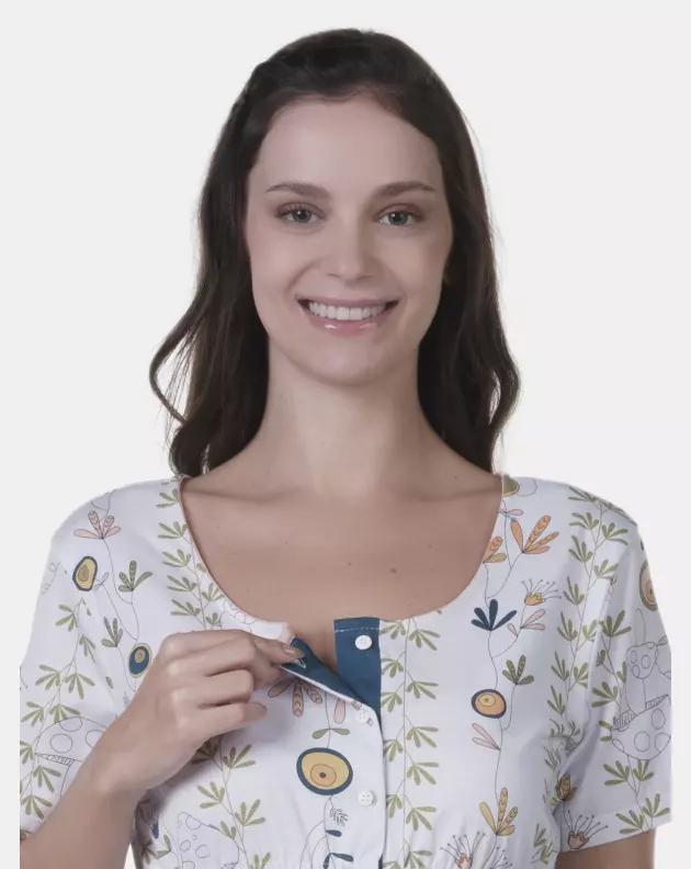 Camisola gestante Sonhart manga curta Botões