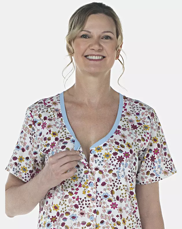 Camisola Feminina Adulto Manga Curta Aberta