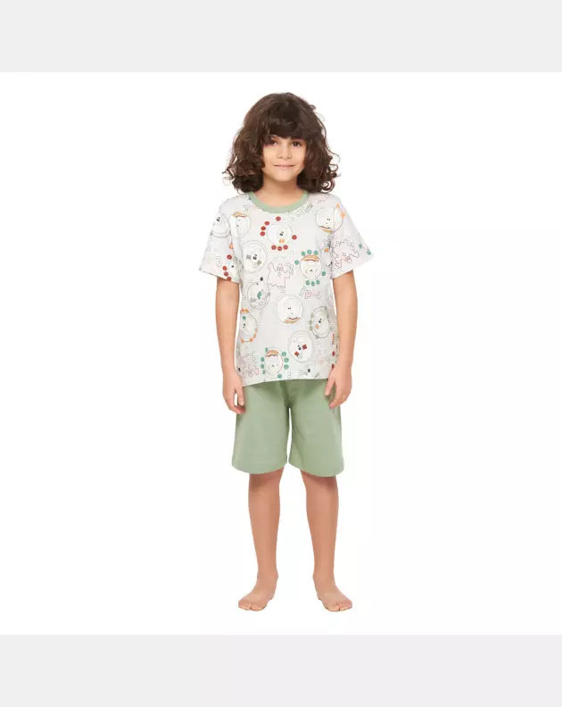Conjunto Masculino Kids Manga Curta e Bermuda