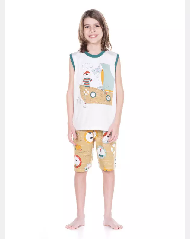 Conjunto Masculino Kids Regata Machão e Bermuda