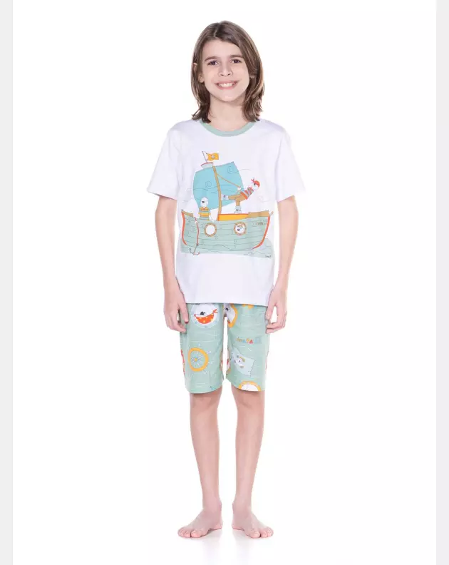 PIJAMA MANGA CURTA E BERMUDA