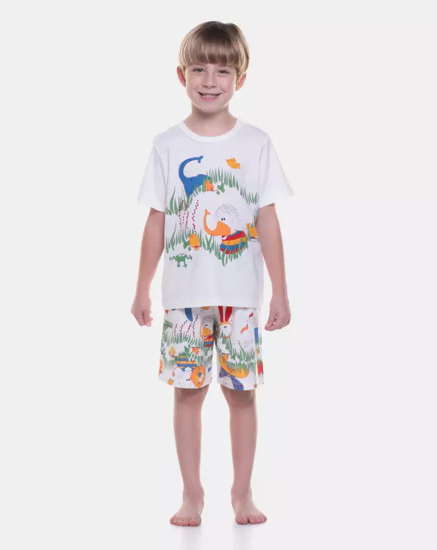 Pijama manga curta e bermuda