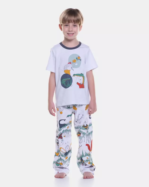 Pijama manga curta e calça