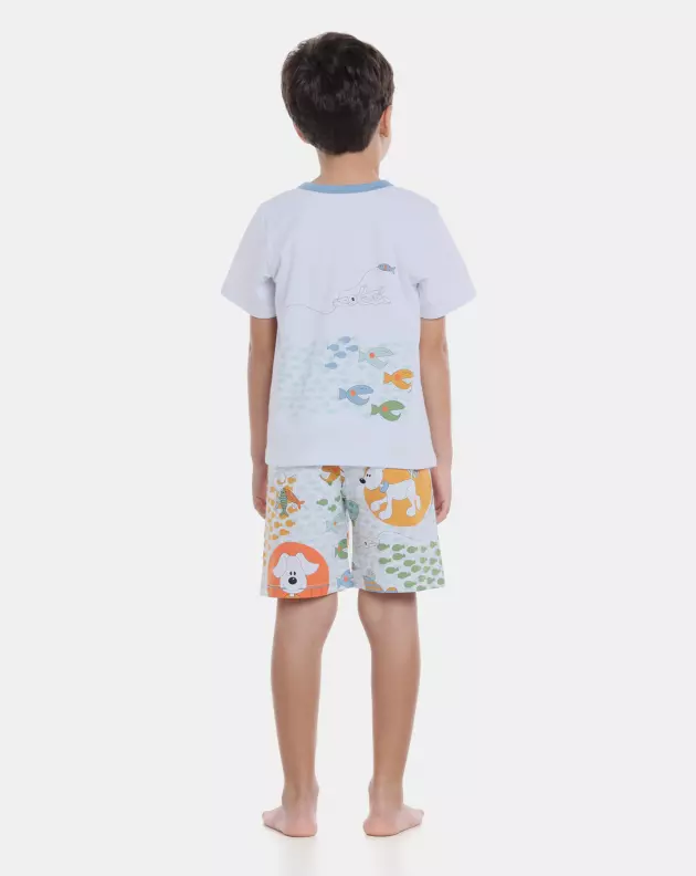 Pijama manga curta e bermuda      