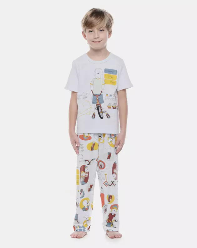 Pijama Masculino Kids Manga Curta e Calça