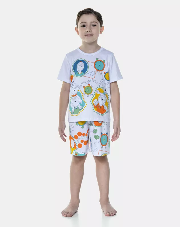 Pijama Manga Curta e Bermuda