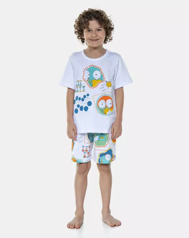 Pijama Manga Curta e Bermuda