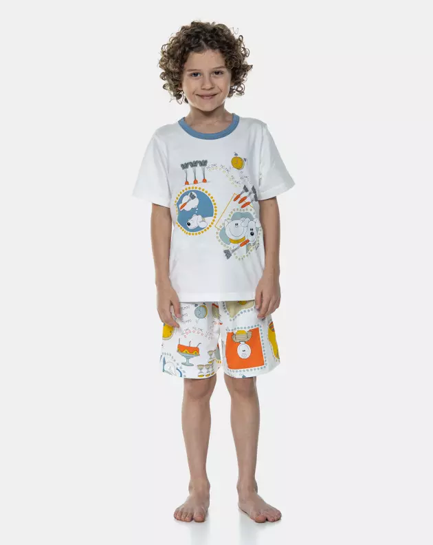 Pijama Manga Curta e Bermuda