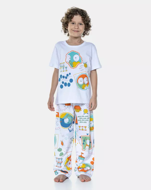 Pijama Manga Curta e Calça
