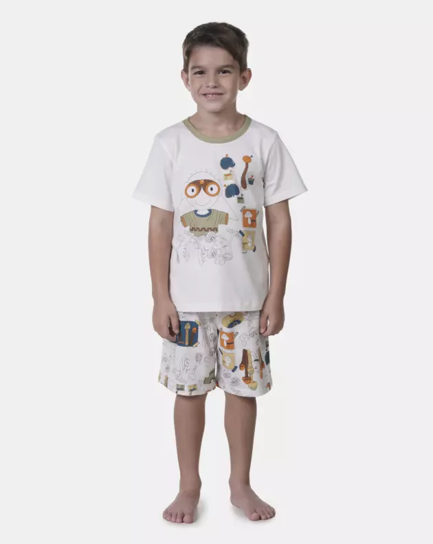 Pijama manga curta e bermuda