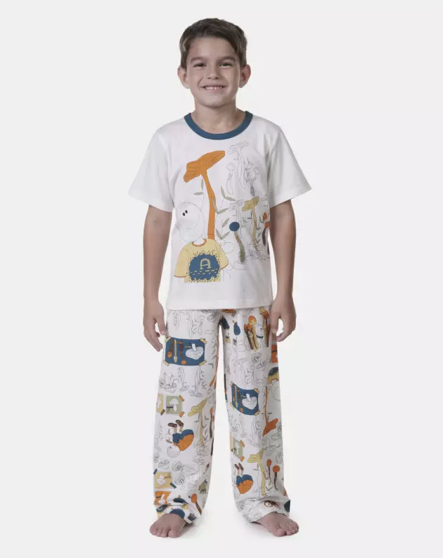 Pijama manga curta e calça