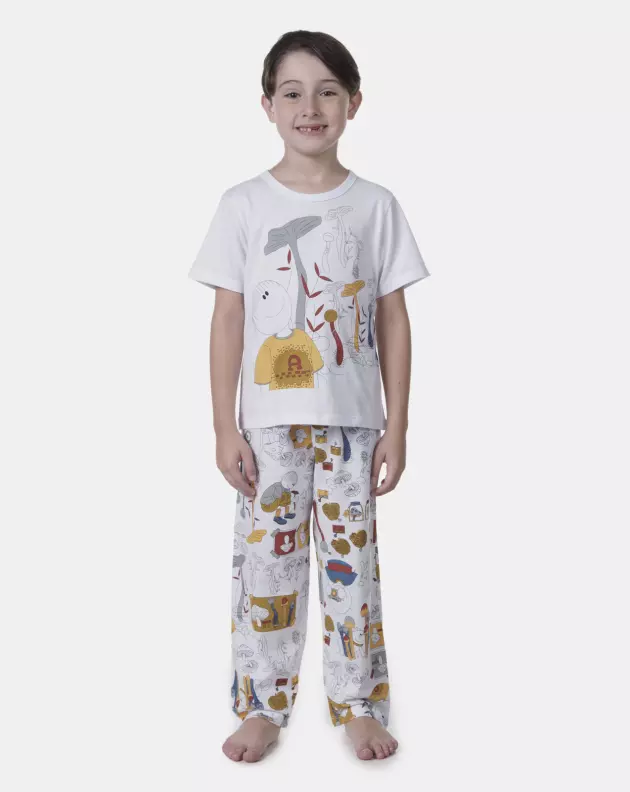 Pijama manga curta e calça    