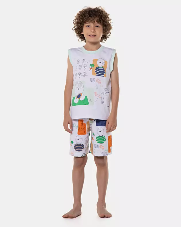 Pijama regata machão e bermuda 
