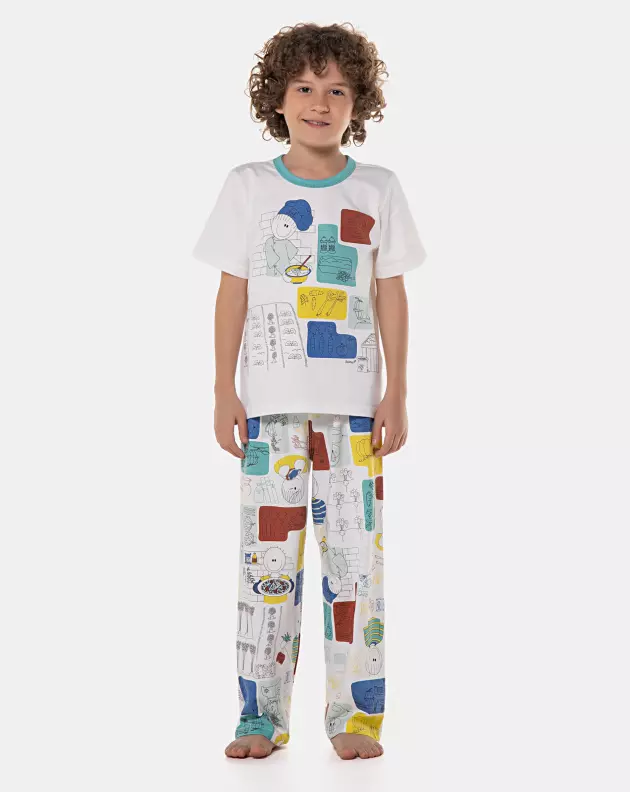 Pijama manga curta e calça