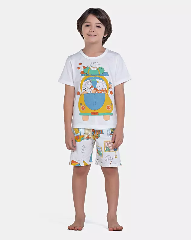 Pijama Manga Curta e Bermuda