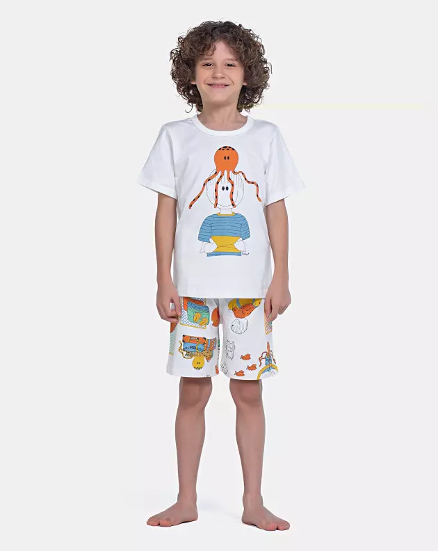 Pijama Manga Curta e Bermuda