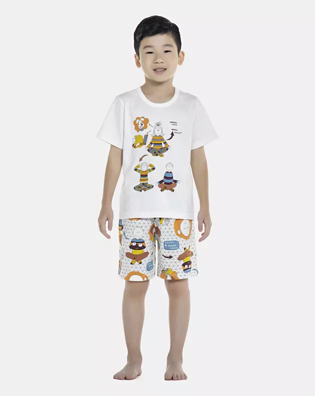 Pijama Masculino Kids Manga Curta e Bermuda