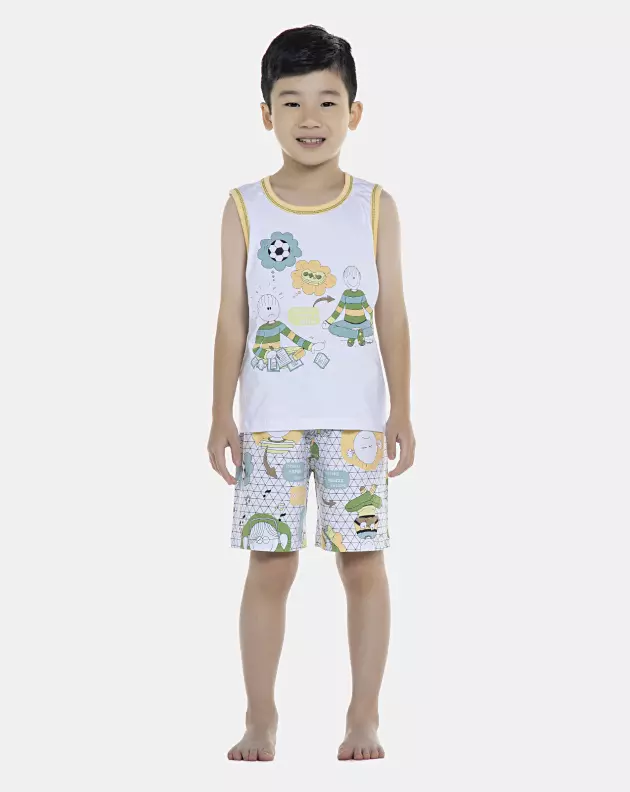 Pijama Masculino Kids Regata Machão e Bermuda