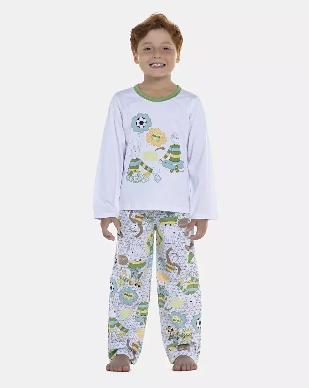 Pijama Masculino Kids Longa Curta e Calça