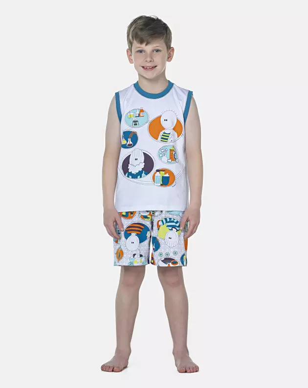 Pijama Masculino Kids Regata Machão e Bermuda