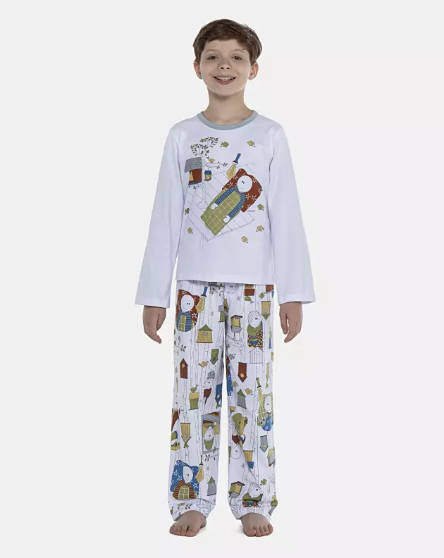 Pijama Masculino Kids Manga Longa e Calça