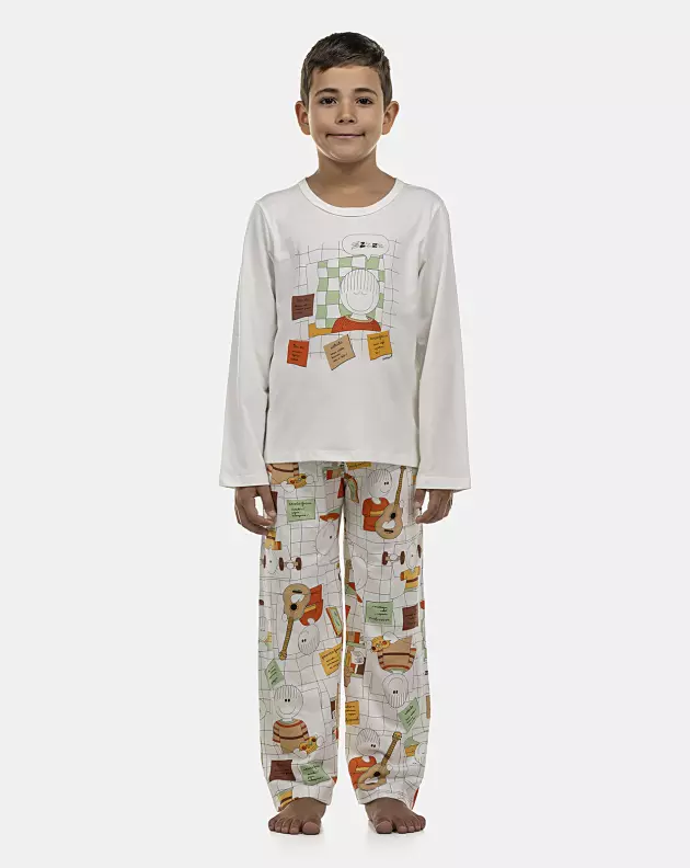 Pijama Masculino Kids Longa Curta e Calça