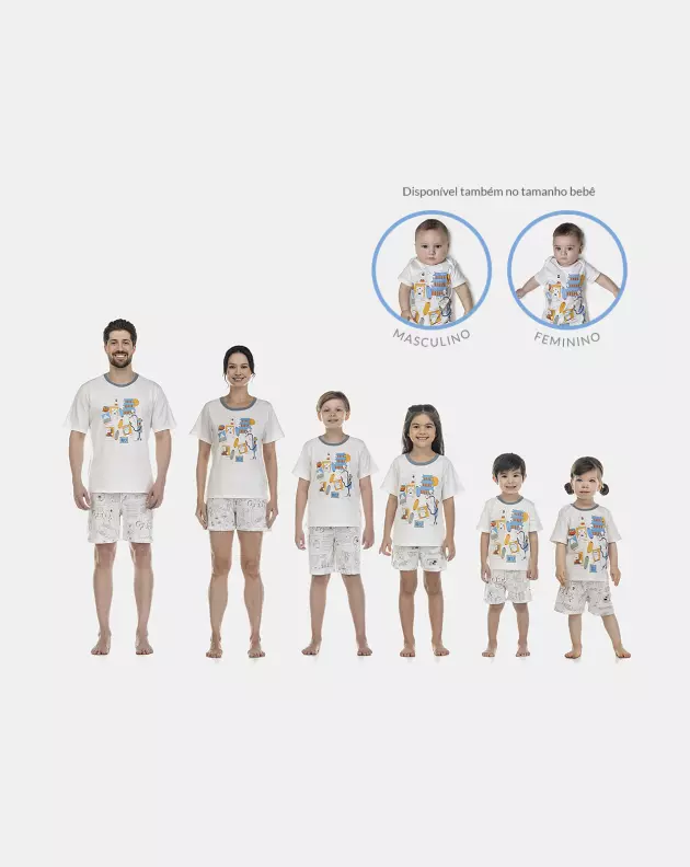Pijama Masculino Kids Manga Curta e Short