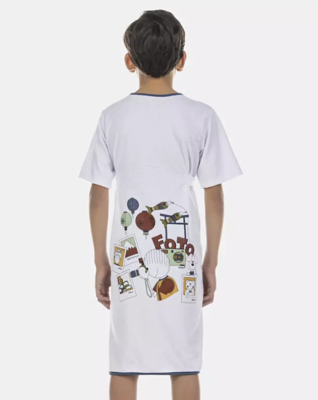 Roupão Masculino Kids Manga Curta Atoalhado