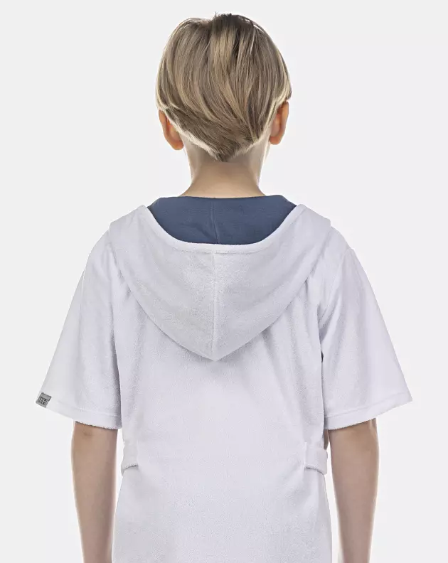 Roupão Masculino Kids Manga Curta Atoalhado Com Touca