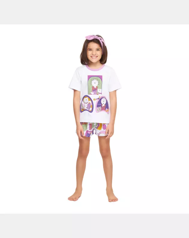 Conjunto Feminino Kids Manga Curta e Short