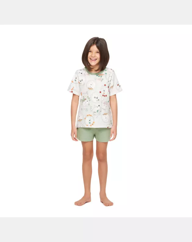 Pijama manga curta e short    