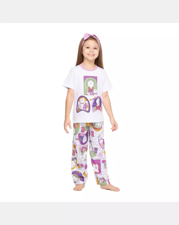 Pijama manga curta e calça
