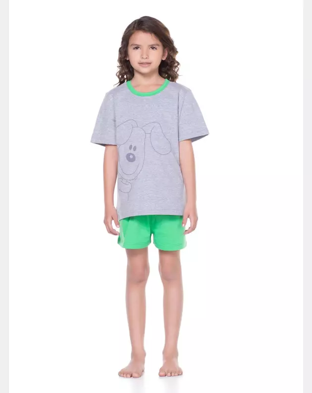Pijama Infantil Masculino manga curta e short Ted