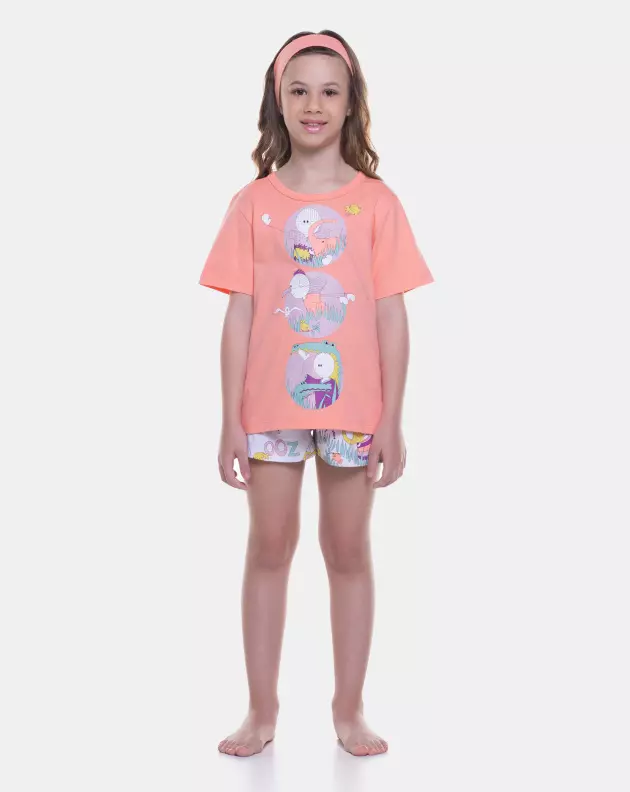 Pijama manga curta e short