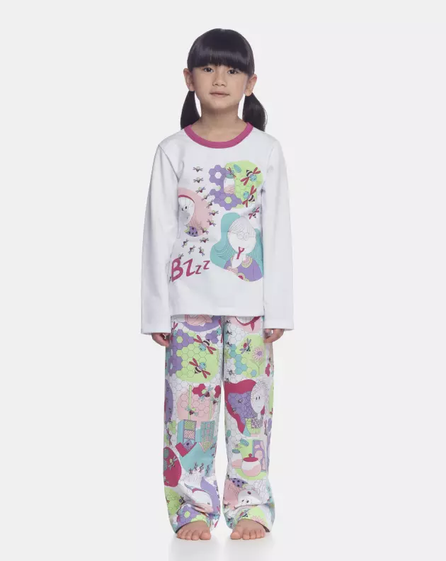Conjunto Feminino Kids Manga Longa e Calça Moletinho