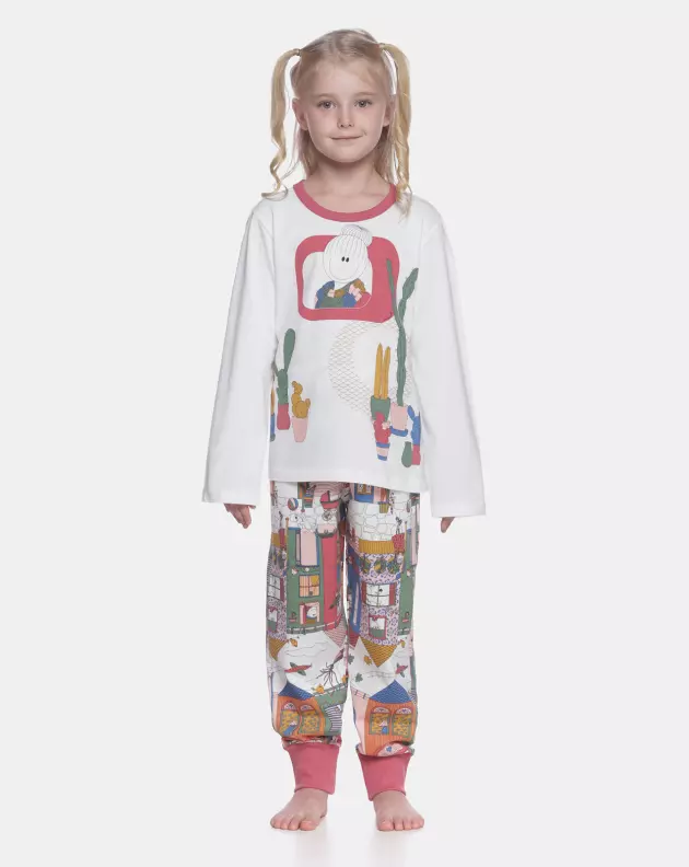 Pijama manga longa e calça 