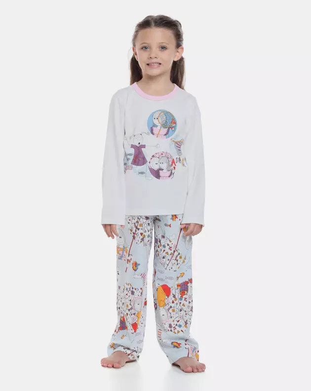 Pijama manga longa e calça       