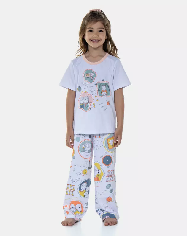 Pijama Manga Curta e Calça