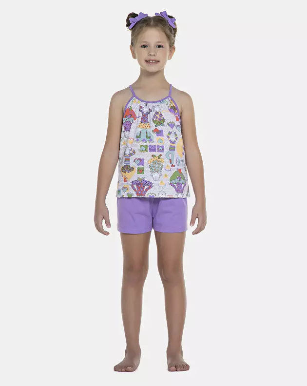Pijama Feminino Kids Alça e Short