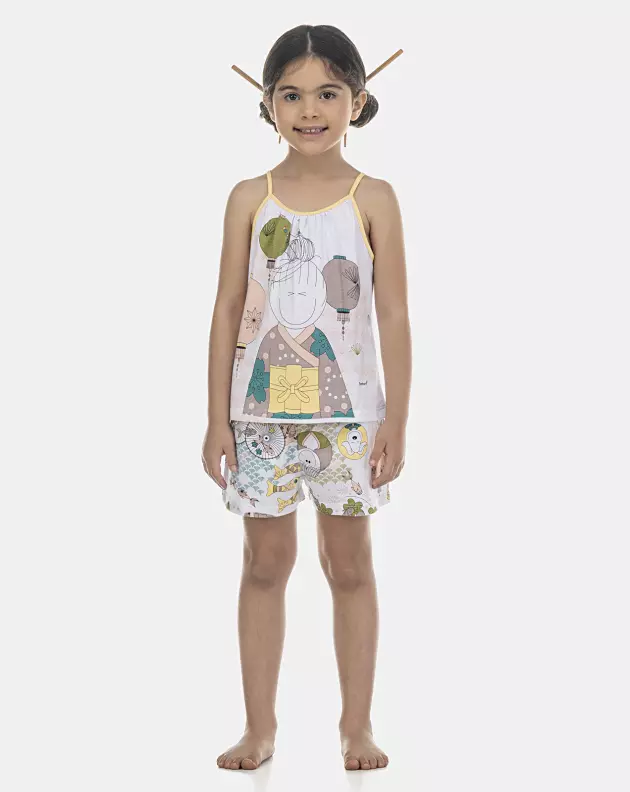 Pijama Feminino Kids Alça e Short