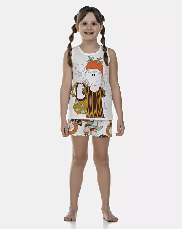 Pijama Feminino Kids Regata e Short